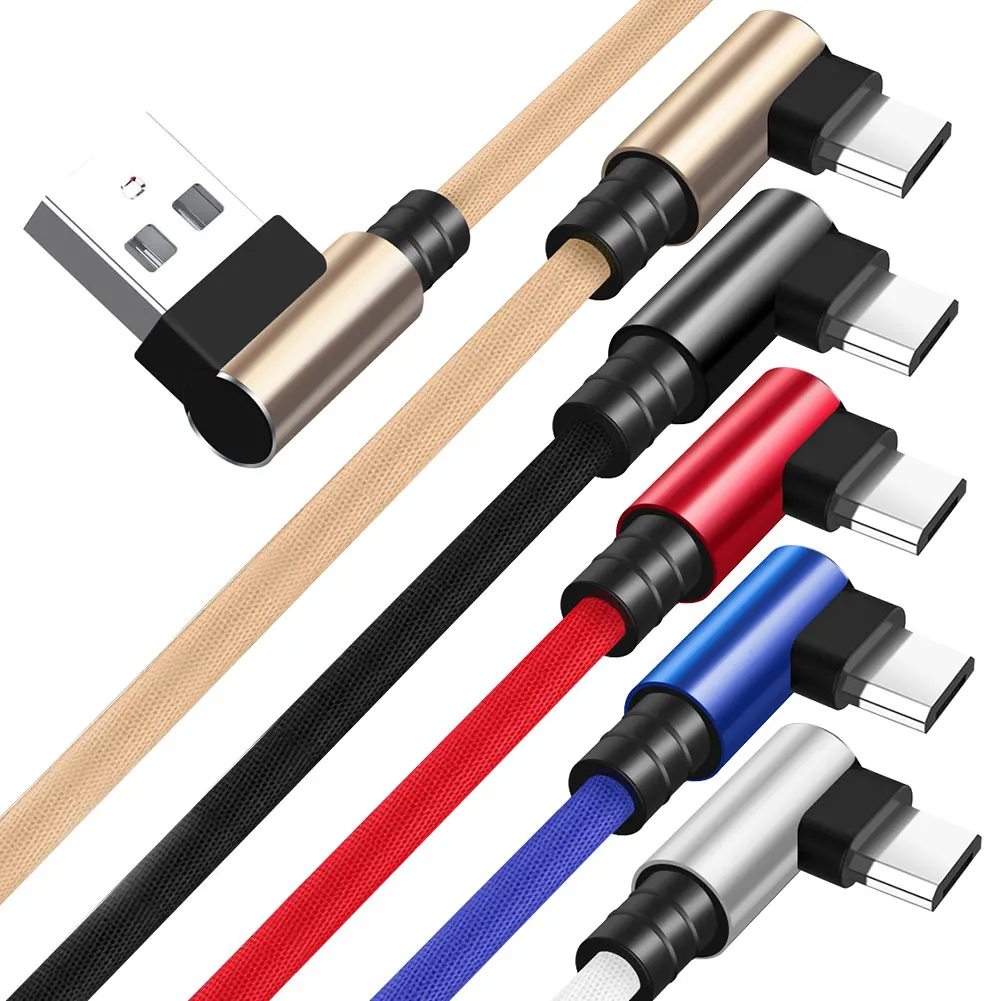 

5Pcs 2-in-1 1/2/3meters Dual Elbow 90 Degree Data Line Portable Micro USB Fast Charging Cable For Samsung Xiaomi Huawei Dropship