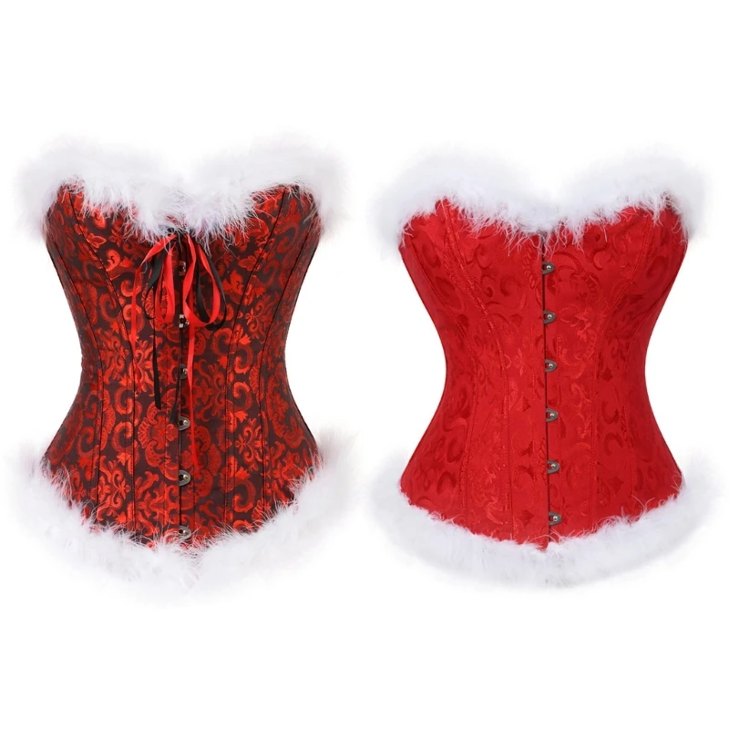 

Christmas Outfits Sexy Lace Up Corset Bustier Tops Naughty Christmas Costumes