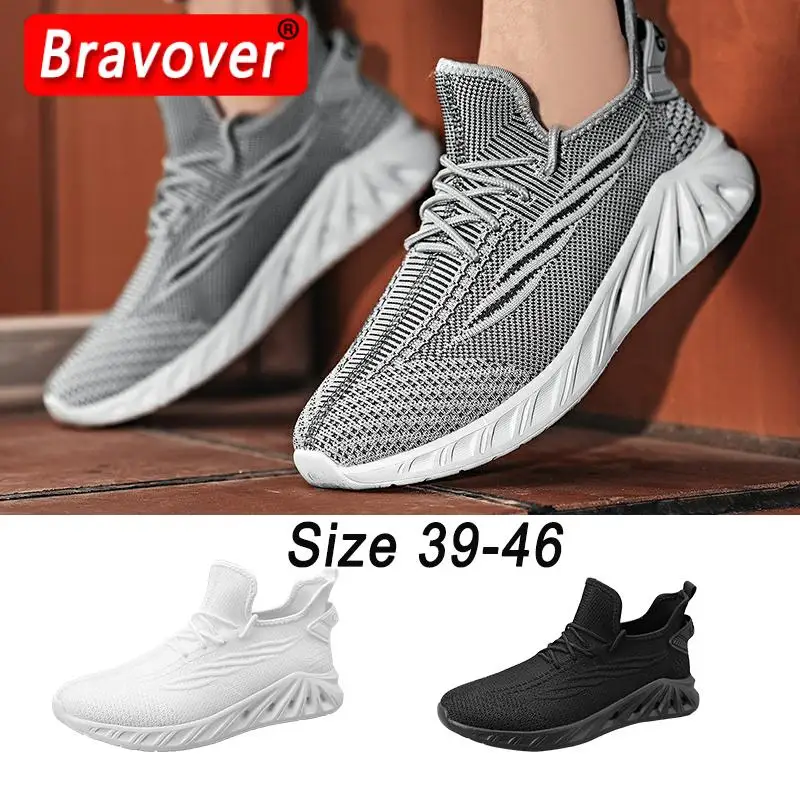 

Men Running Shoes Breathable Trainers Sneakers Professional High Quality Outdoor Walking Shoes Lace-up Athletic Leisure Footwear