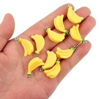 10pcslot 1528mm resin imitation food banana shape jewelry charms fruit jewelry makings handmade diy accessories