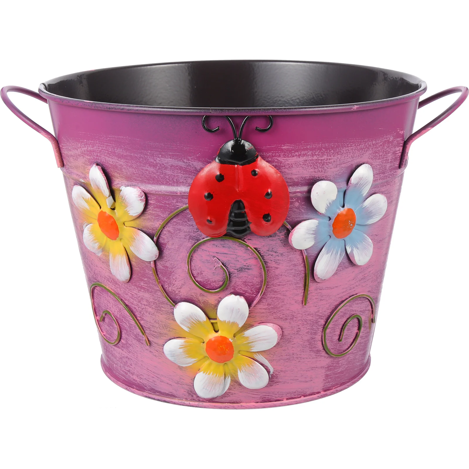 

Vase Flower Bucket Planter Garden Pot Succulent Iron Farmhouse Planters Pots Metal Buckets Canister Set Outdoor Rusticround