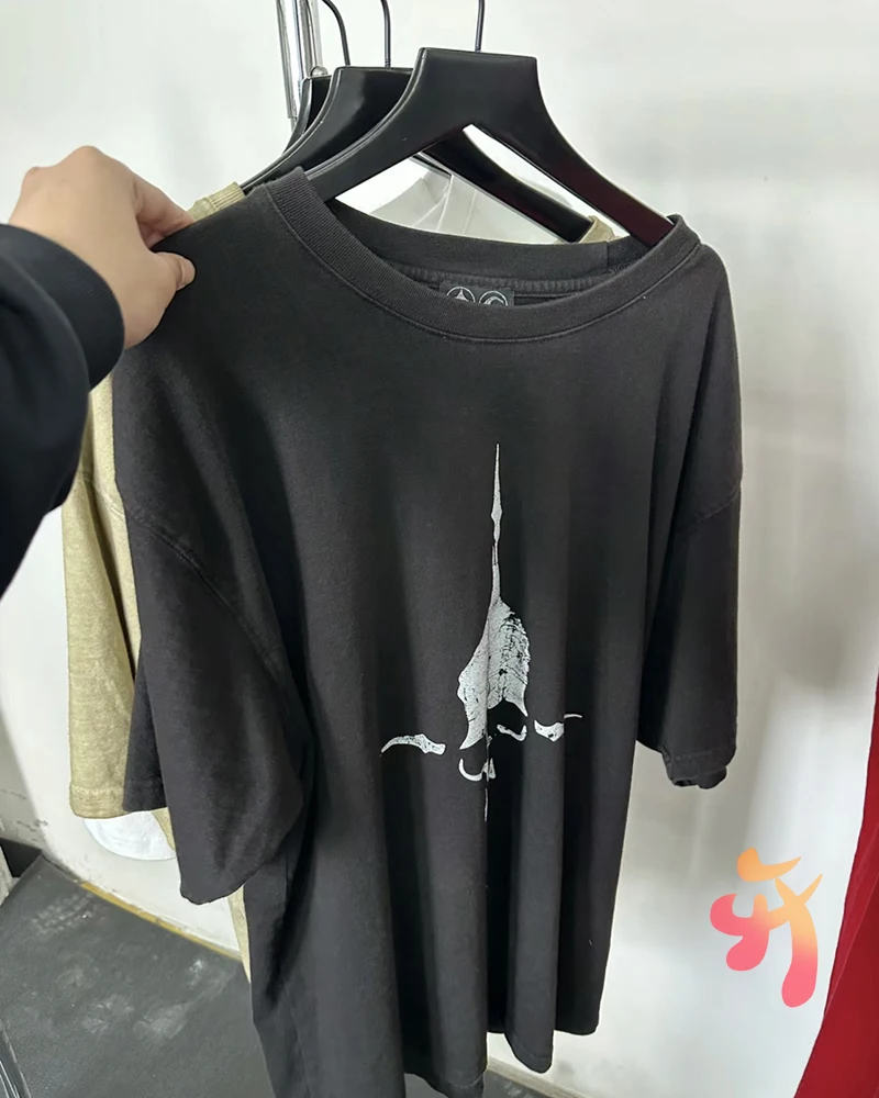 24FW летние американские уличные Клубные футболки THUG хлопковые топы с принтом и