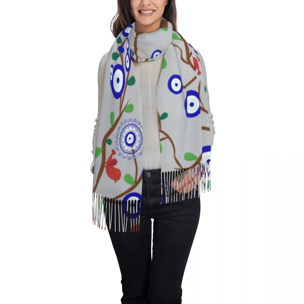 Женский Длинный Средиземноморский счастливый глаз птица дерево фотоэлемент