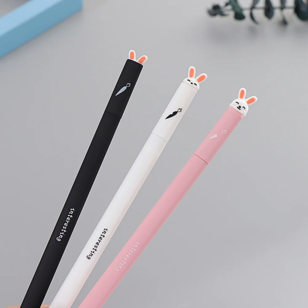 

3pcs/set Stationery Cartoon Cute Kawaii Rabbit Pen Creative School Office Supply Gel Pen Gift Handles Bunny Sweet Lovely Pretty