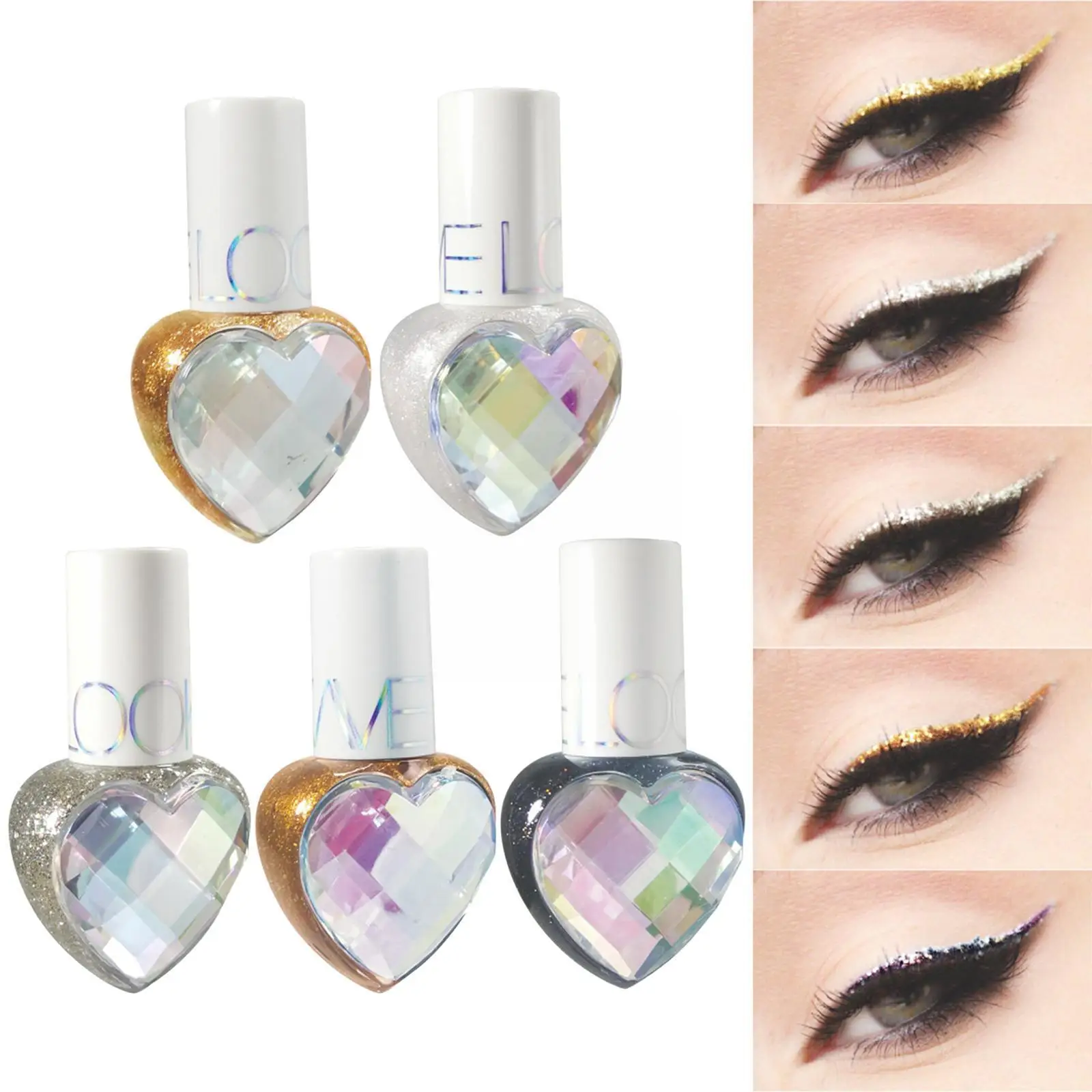 

Блестящая жидкая подводка для глаз, блестящие подводки для глаз, косметика для женщин, пигмент серебряного, розового и золотого цвета, жидка...