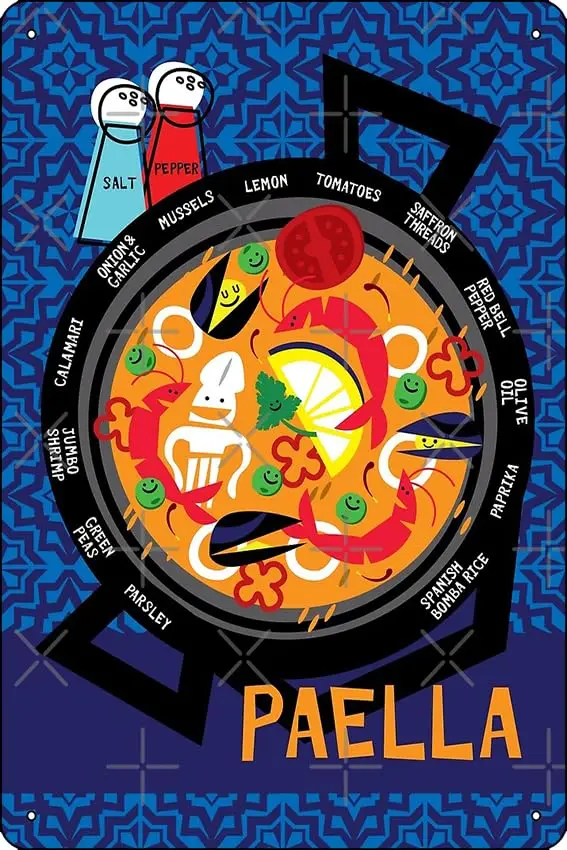 Постер паэльи со вкусом металлический знак декор-8x12 дюймов бар паб гараж мужская