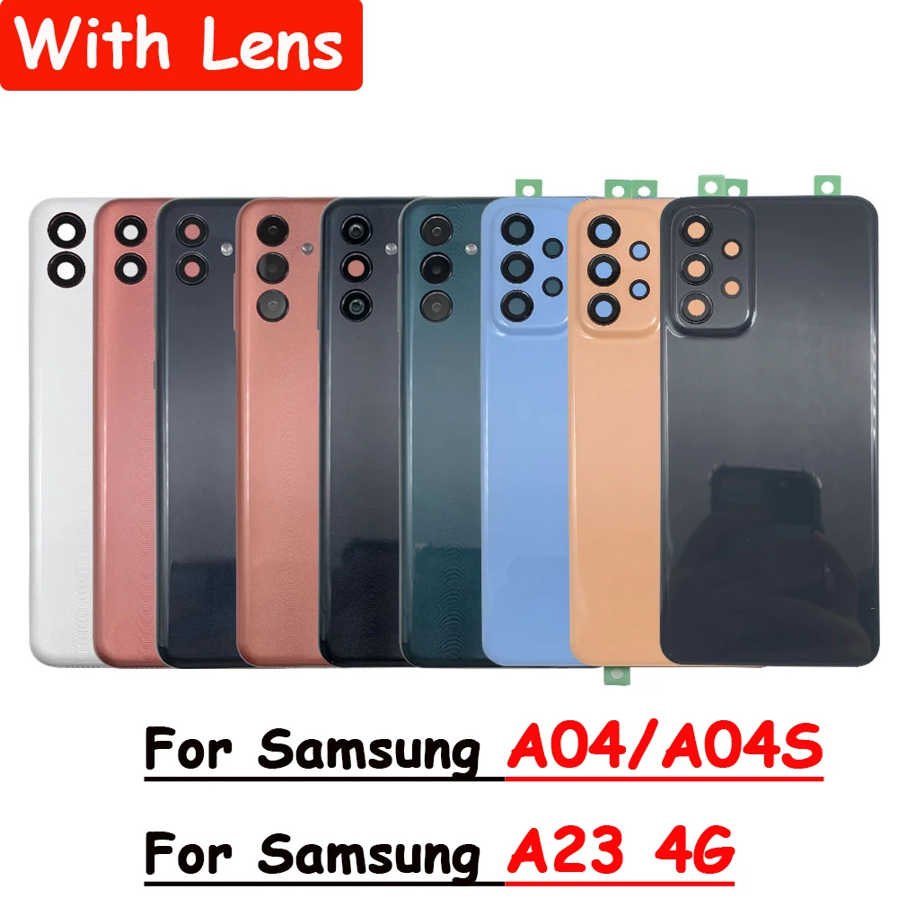 

Back Glass For Samsung Galaxy A04s A047 A047F Battery Cover Rear Door Housing With Camera Lens A23 4G Back Glass With Adhesive
