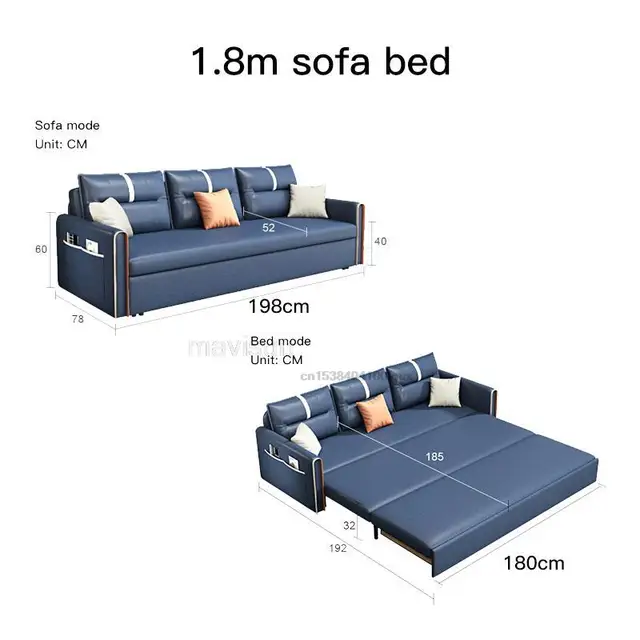 Многофункциональный диван-кровать для хранения, 1,5 м, 1,8 м, новая технология, тканевый складной диван, компактная домашняя мебель для маленькой квартиры