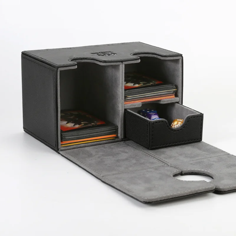

160+ Toy Game Collection Cards Box Magic TCG Mid Large Deck Case Solid Color Storage Box Top Side-Loading PTCG Card Case