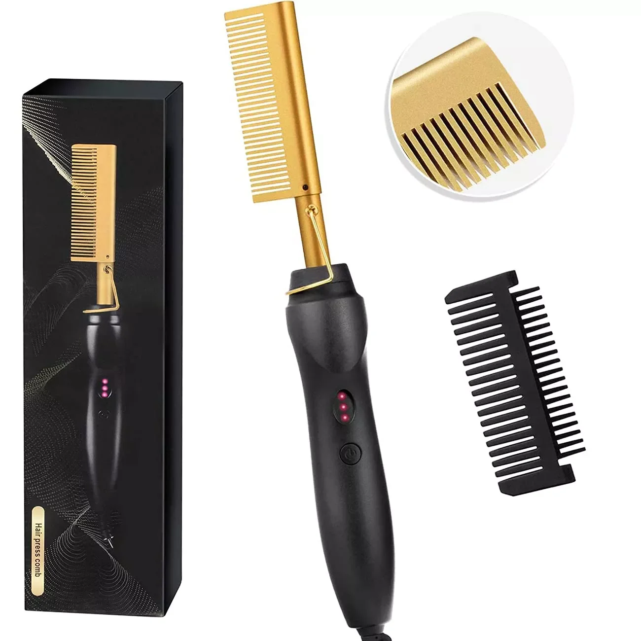 

NEW2023 2 in 1 Hot Comb Hair Straightener Fast Heating Straightening And Curling Wet Dry Use Hair Flat Irons 450℉ Heat Hair Pr