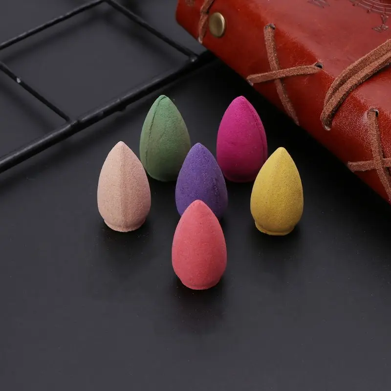 

28/60/70/125 Pcs Mixed Natural Reflux Incense Cone Bullet Smoke Backflow Aromatherapy Rose Jasmine Lavender Regulation Emotion