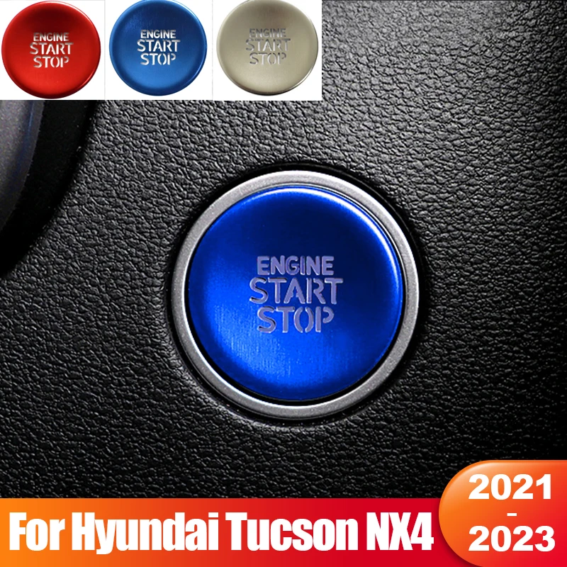 

For Hyundai Tucson NX4 2021 2022 2023 Hybrid N Line Car Start Stop Engine Ignition Push Button Cover Trim Stickers Accessories