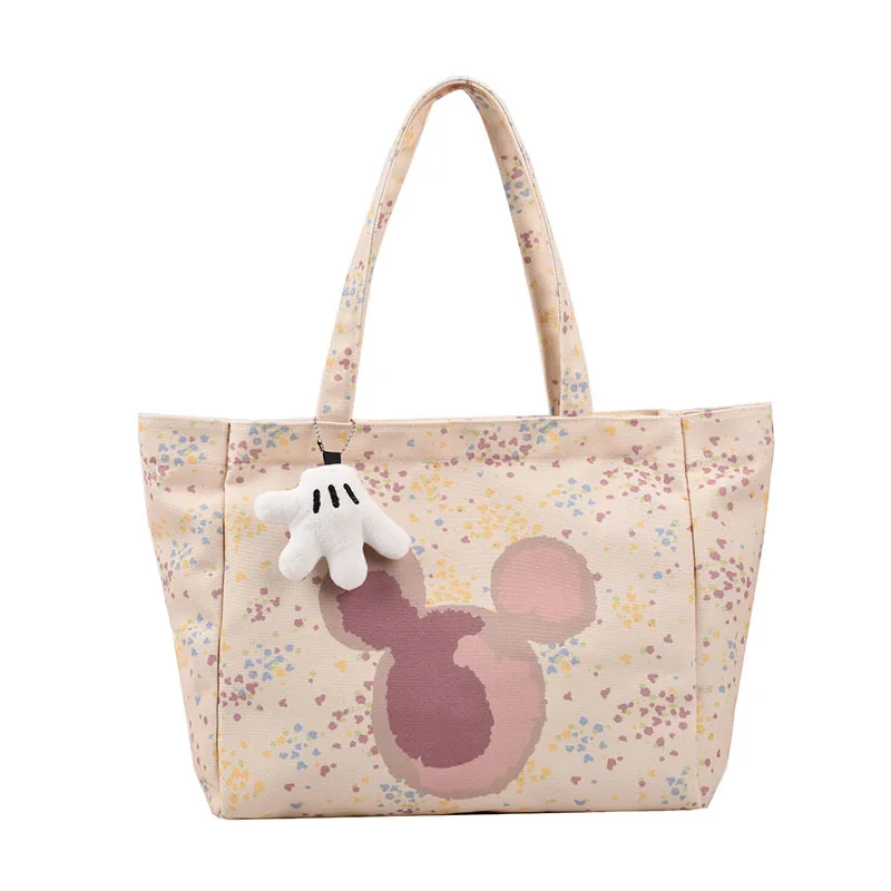 

Disney Mickey Women's Bag Fashion Cartoon Multifunctional Girl Canvas Bag High Quality Large Capacity Women's Shopping Bag