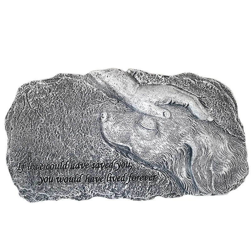 

Angel Ornaments Creative Resin Pet Tombstone Memorial Stone Garden Animal Statue Decorations