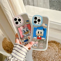 disney donald duck daisy duck mirror phone case for iphone 11 12 13 mini pro xs max 8 7 plus x xr cover