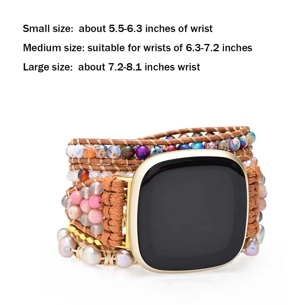 Natural Freshwater Pearl Stone Strap For Fitbit Versa 1 2 3 Band Watchband Wristband For Fitbit Versa Lite/Fitbit Sense Strap