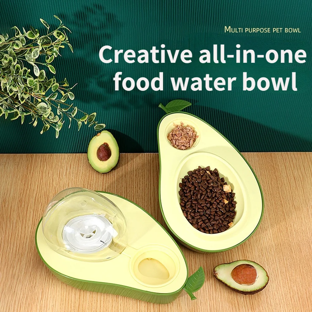 

690ml Dog Water Dispenser Cat Food Bowl Dog Bowl Avocado Color All-in-one Large-capacity Water Feeder Pet Supplies
