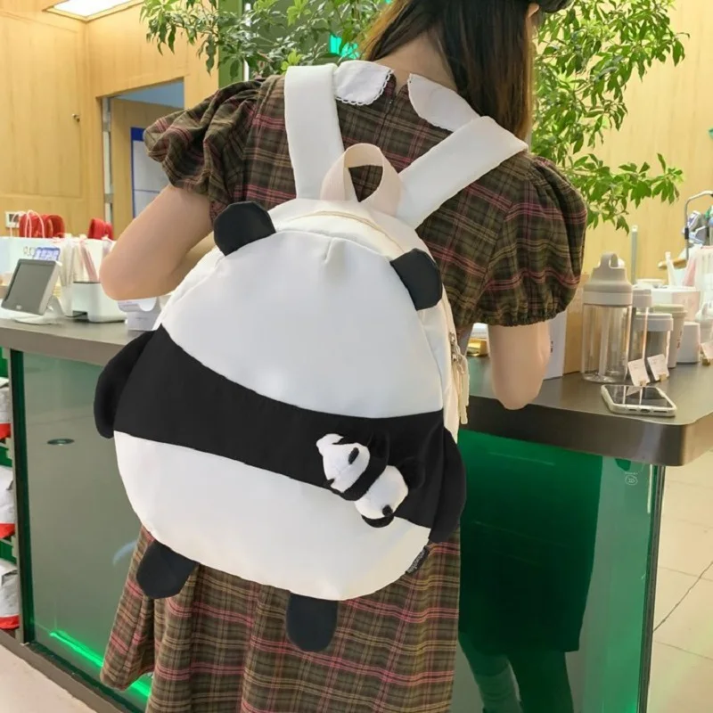 

Cute Panda Backpack 2023 New Fat Soft Girl Leisure Backpack Student Commuter Classbag Shoulder Bag