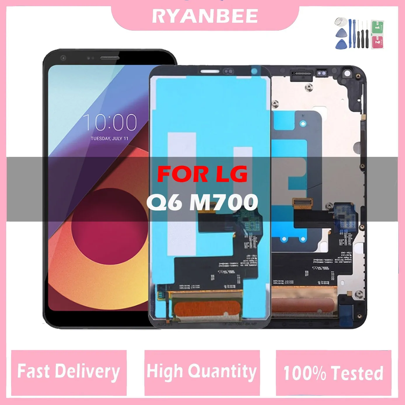 ЖК-дисплей 5,5 дюйма для LG Q6 LG M700 M700 M700A US700 M700H M703 M700Y, ЖК-дисплей с рамкой для LG Q6