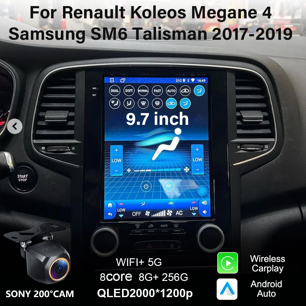9 7-дюймовый Android 14 для Renault Koleos Megane 4 Samsung SM6 Talisman 2017-2019 автомобильное радио
