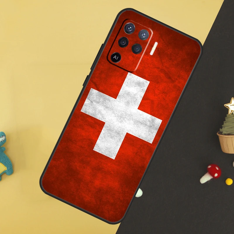 Швейцарский Флаг для OPPO A9 A5 A53 2020 A52 A72 A96 A76 A16 A54 A74 A94 A58 A78 A98 A15 A79 A17 A57 A77