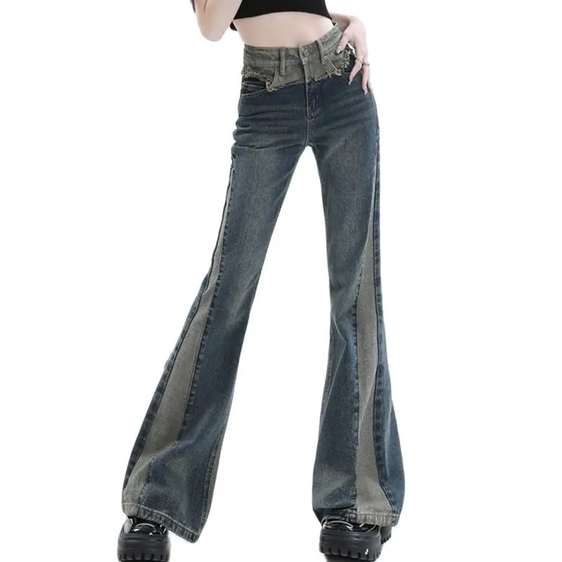 

2023 Women's Jeans New Pattern Spring and Summer Pants Retro Bell-bottoms High Waist Loose and Comfortable Free Shipping