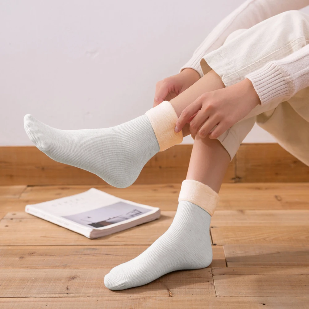 

Autumn Winter Women Cotton Warm Socks Fashion Plus Cash No Afford Ball Unique Style Solid Thicken Floor Socks 1 Pair