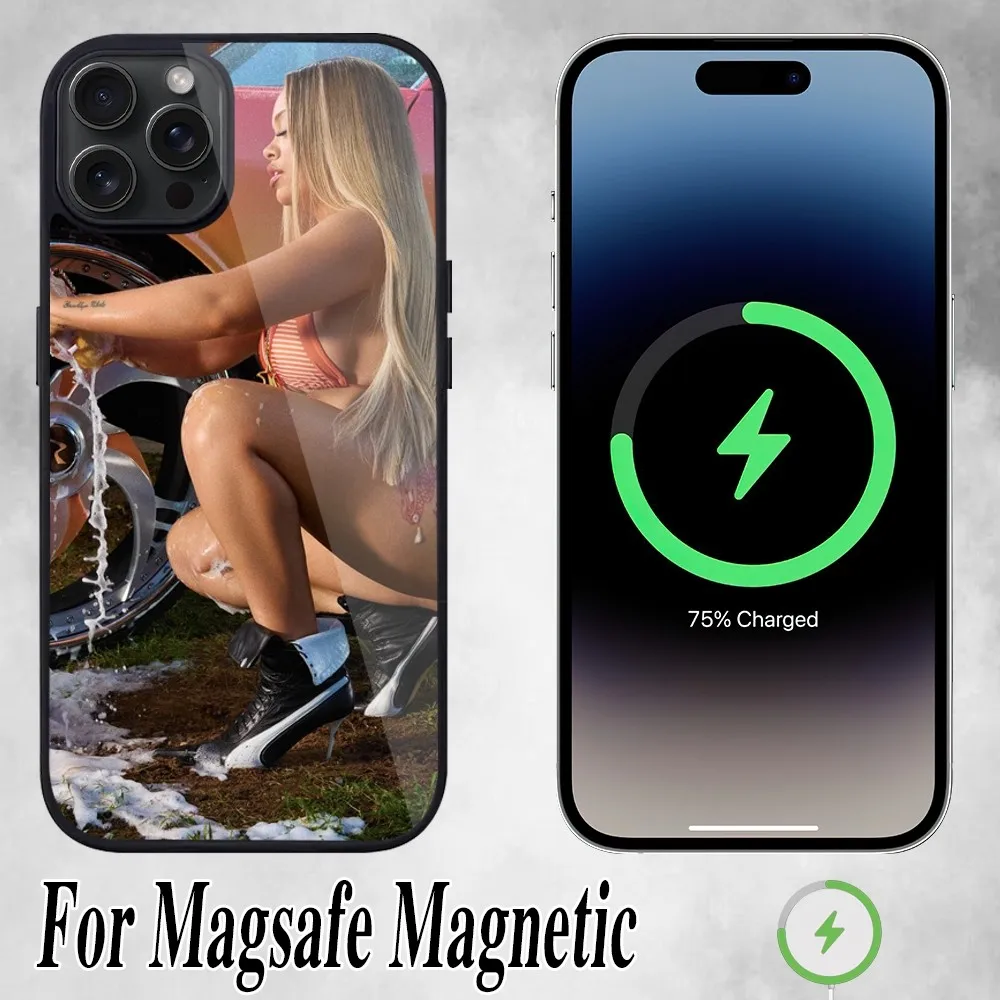 Чехол для телефона Rapper L-Latto Georgia Peach iPhone 11 Mini 12 13 Max 14 Plus 15 Pro Magesafe Магнитный чехол