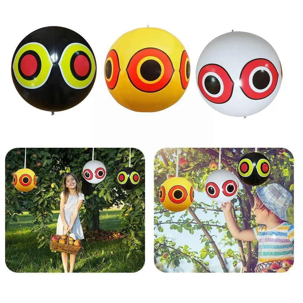 

Bird Repelling Ball Pvc Inflatable Reflective Eyeball Blindfold Owl Birds Reflective Scare With Fake Scarecrow Hanging To Q4k7
