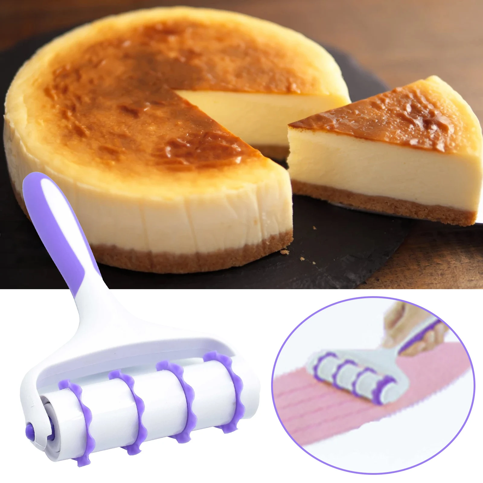 

1PC Cake Roller Lace Set Roller Cutter Biscuit Cutting And Embossing Die Cake Icing Decor Pastry Baking Tool Food Grade Plastic