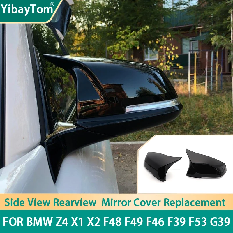 

2pcs Glossy Black Side Wing modified Rearview Mirror Cover caps For BMW x1 x2 F48 F49 F39 F52 F40
