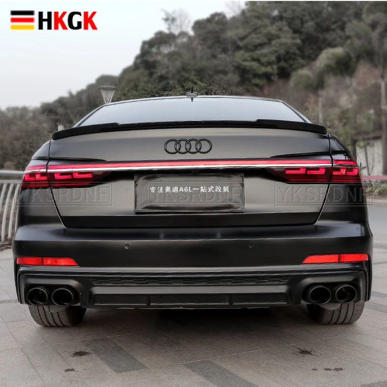 

Спойлер для нового Audi A6 C8 2019 2020 2021, высококачественный спойлер из АБС-пластика для багажника автомобиля, губа, крылья, хвостовой спойлер A6, ак...