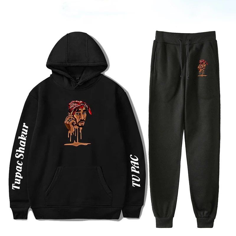 

Tupac 2pac Хип-хоп музыкальный певец мужчины Wo унисекс комплекты повседневные толстовки спортивные костюмы оверсайз свитшоты уличные спортивн...