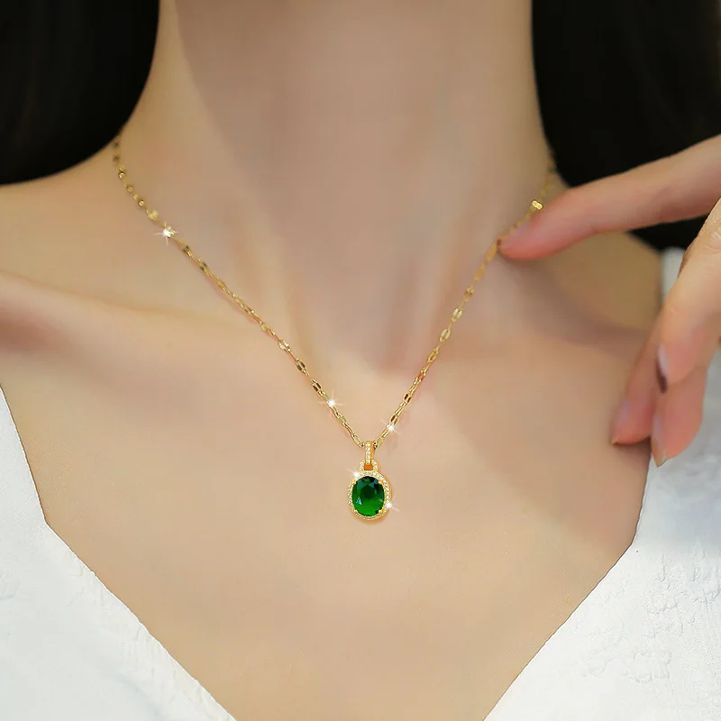 XiaoboACC титановые стальные полностью алмазные ожерелья в форме капли воды для женщин модные циркониевые бриллианты