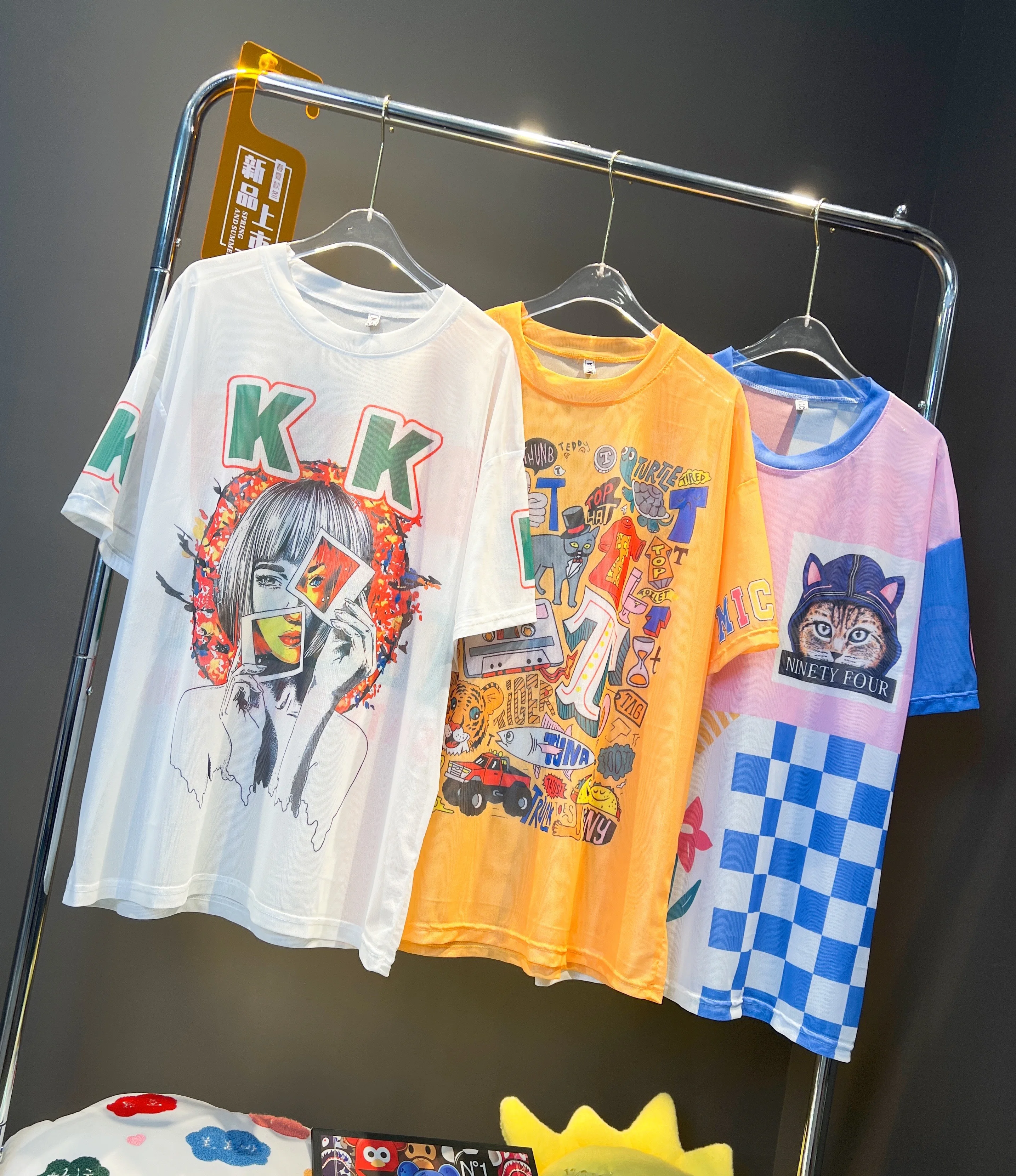 

Trendy Brand Perspective Short Sleeve T-shirt 2022 New Summer Fashion Mesh Bottoming Shirt Loose Women Sunscreen Top Mid-length