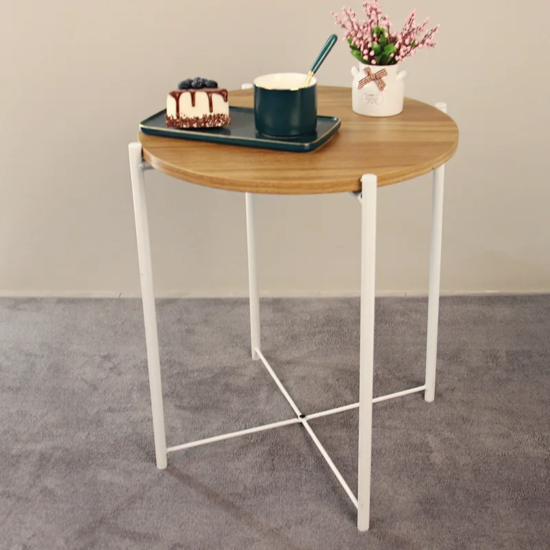 

Wooden Service Coffee Tables Modern Auxiliary Low Round Removable Coffee Tables Portable Nordic Bijzettafel Bedroom Furniture GG