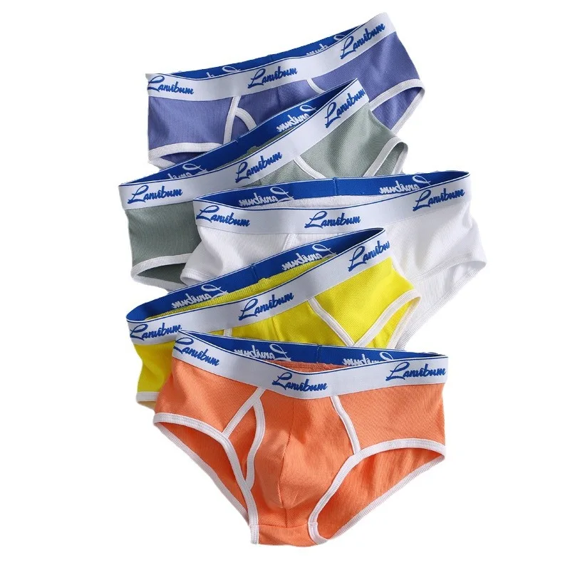 Мужские однотонные хлопковые трусы ORLVS брендовое полосатое вязаное нижнее белье