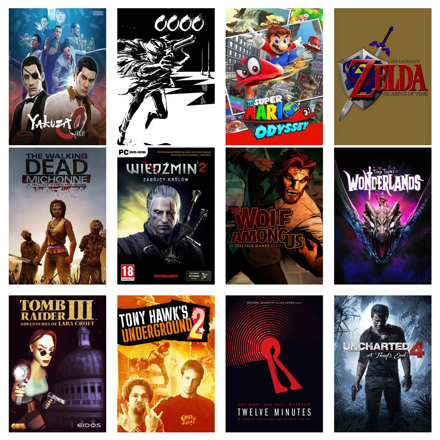 

Tomb Raider III And Uncharted 4 Video Games Canvas Art Poster and Wall Art Picture Print Modern Family bedroom Decor Posters