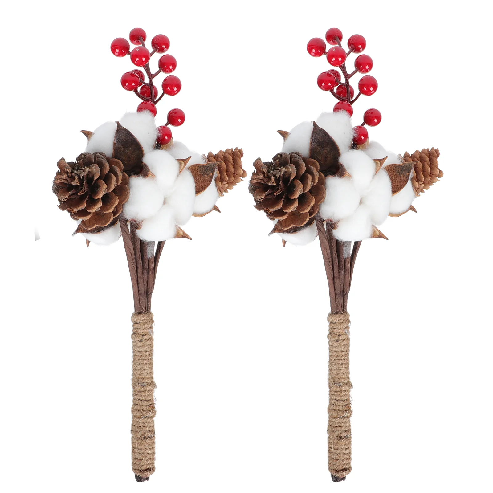 

Christmas Wreath Kit Making Natural Cotton Holly Pine Cones Branches Advent Picks Artificial Stems Supplies Decoration Berry