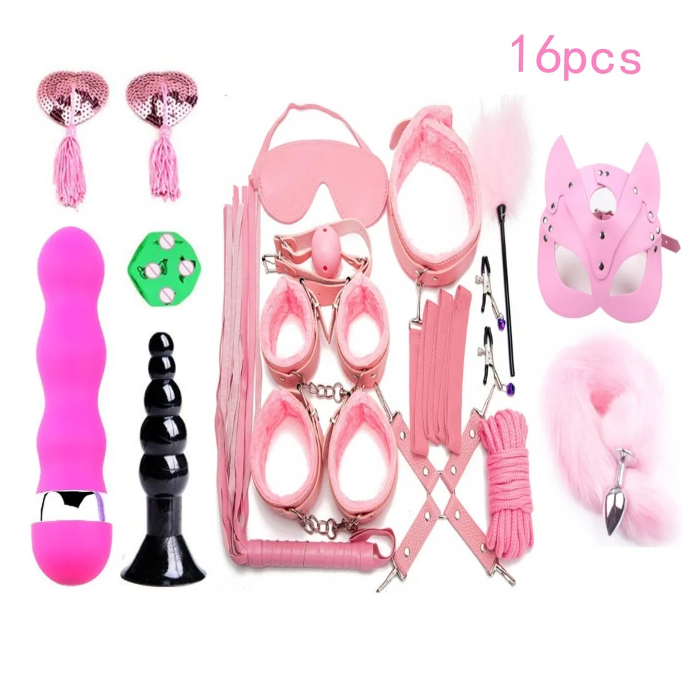 Сексуальные кожаные наборы для БДСМ плюшевый набор сексуального бондажа