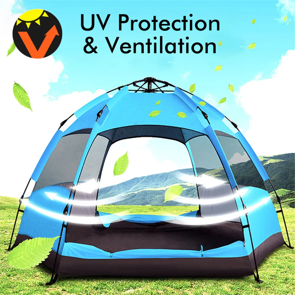 

Всесезонная легкая палатка для 3-4/5-8 человек, палатки для кемпинга и походов на открытом воздухе с сумкой для переноски, двухслойный рюкзак, ...