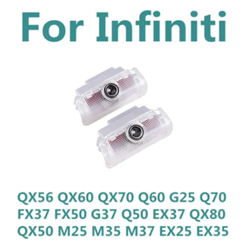 

2 шт. для Infiniti Fx35, Q50, QX60, QX50, Q59, Q70, Q30, G37, G35, привидения, теневые лампы, освещение для двери автомобиля, приветственное освещение, лазерный проектор