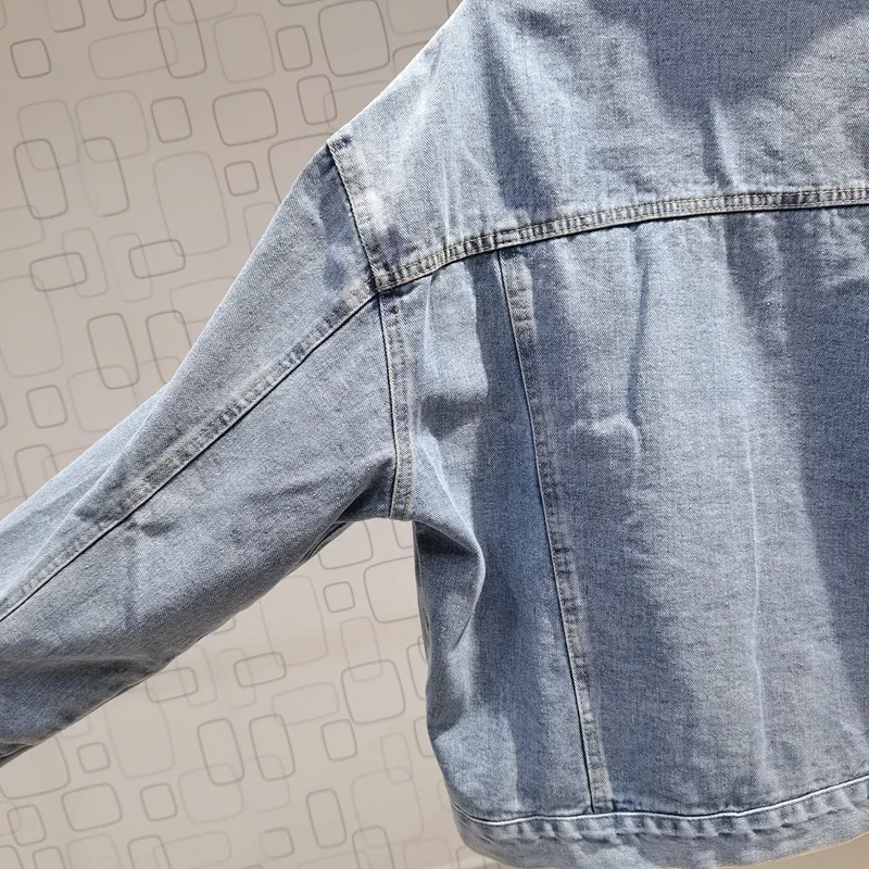 Женская винтажная джинсовая куртка Yipn.igacoyou светлого голубого цвета