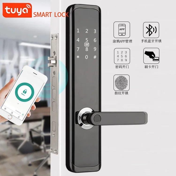 

Cross-Border E-Commerce Tuya Fingerprint Lock Bluetooth Door Opening Graffiti Smart Security App Smart Home Whole House Linkage