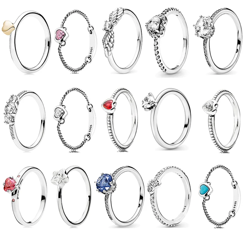 

2023 New 925 Sterling Silver Sparkling Crown Blue Gem White Zircon Exquisite Ring fit for Women's Wedding Anniversary Gift