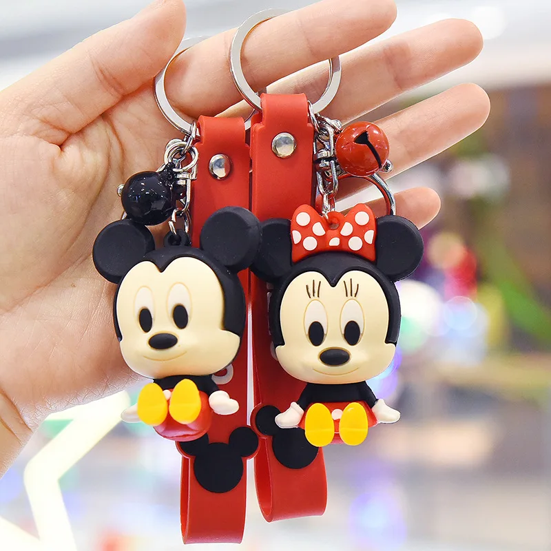 

Disney Mickey Keychain Anime Key chain Toys Minnie Lovely Car Couple Bag Keyrings Friends Christmas Gift Key Accessories