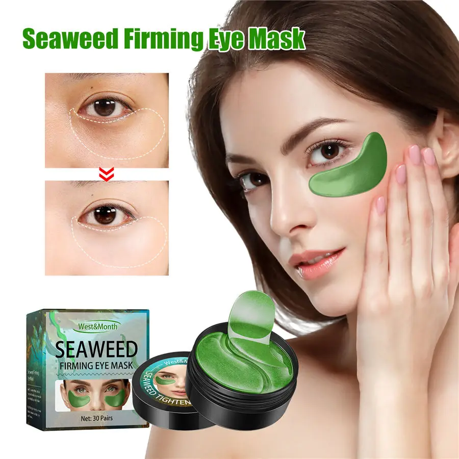 

Seaweed Treatment Eye Mask 60pcs Remover Dark Circles Collagen Gel Patches Anti-Puffiness Anti-Aging Moisturizing Skincare