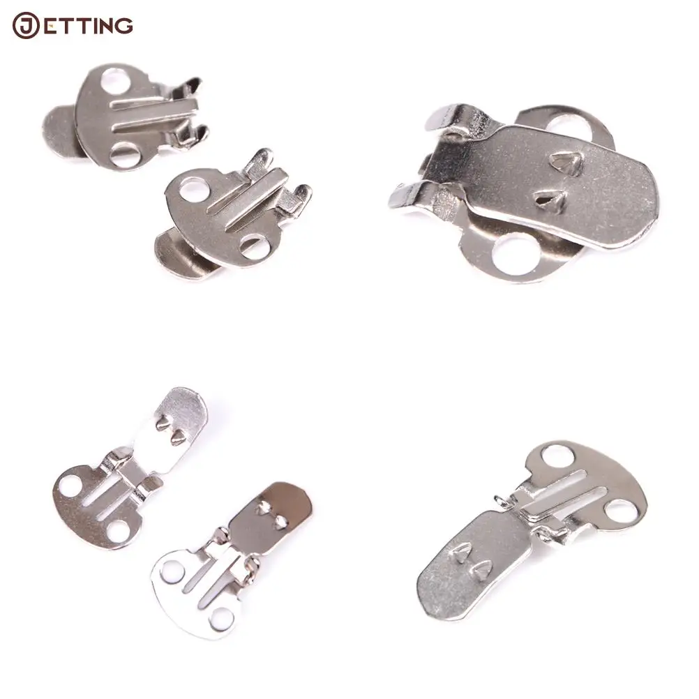 10PCS/Set Silver Color Blank Stainless Steel Flower Shoes Clips On Findings DIY Craft Buckles For Shoes Accessories