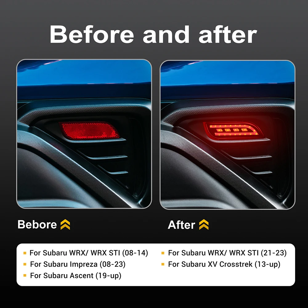 Фары заднего бампера для Subaru Impreza 08-23 XV Crosstrek 13-23 Ascent 19-23 WRX 21-23 08-14 RHD LHD