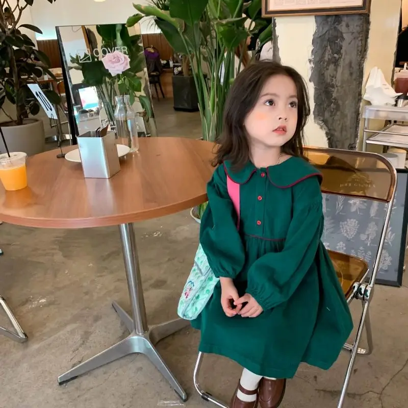 

Girls' Corduroy 2023 New Princess Dress Western Early Style Children's Autumn Skirt